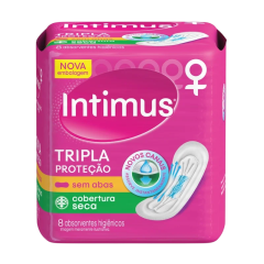 Absorvente sem Abas Seca Intimus Tripla Proteção Pacote 8 Unidades