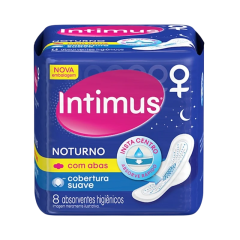 Absorvente com Abas Suave Noturno Intimus Pacote 8 Unidades