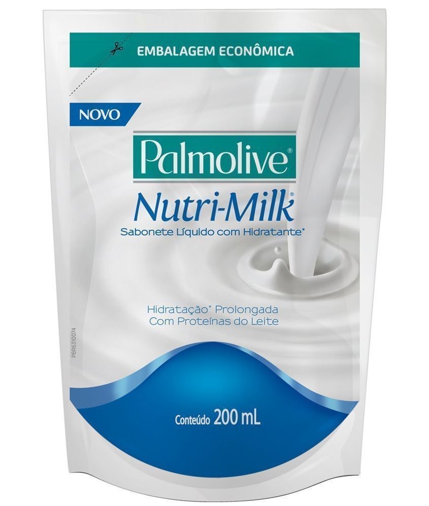 Sabonete Líquido Hidratante Palmolive Nutri-Milk Sachê 200ml Refil