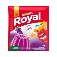 Gelatina em Pó sabor Uva Royal Pacote 25g