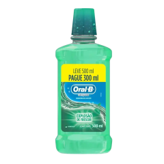 Enxaguante Bucal Antisséptico Zero Álcool Hortelã Oral-B Complete Frasco Leve 500ml Pague 300ml