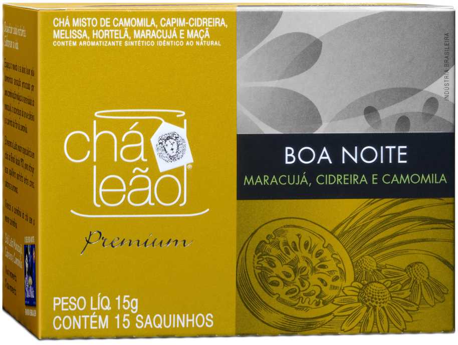 Chá Camomila, Cidreira & Maracujá Chá Leão Caixa 24g 15 Unidades