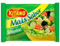 Tempero em Pó para Saladas Alho, Mostarda e Cúrcuma Mais Sabor Kitano 60g 12 Unidades