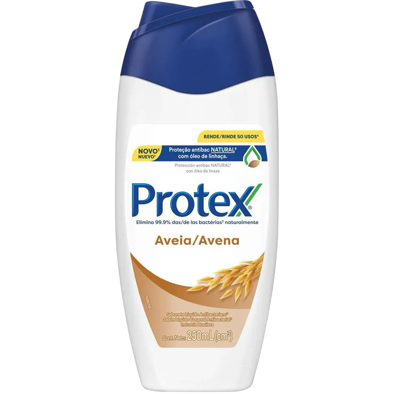 Sabonete Líquido Antibacteriano Aveia Protex Frasco 250ml