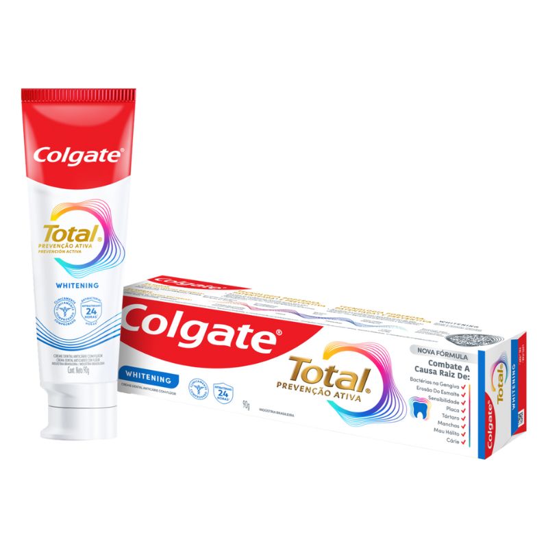 Creme Dental Whitening Colgate Total Prevenção Ativa Caixa 90g