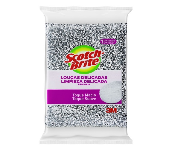Esponja Scotch Brite Prateada Delicadas