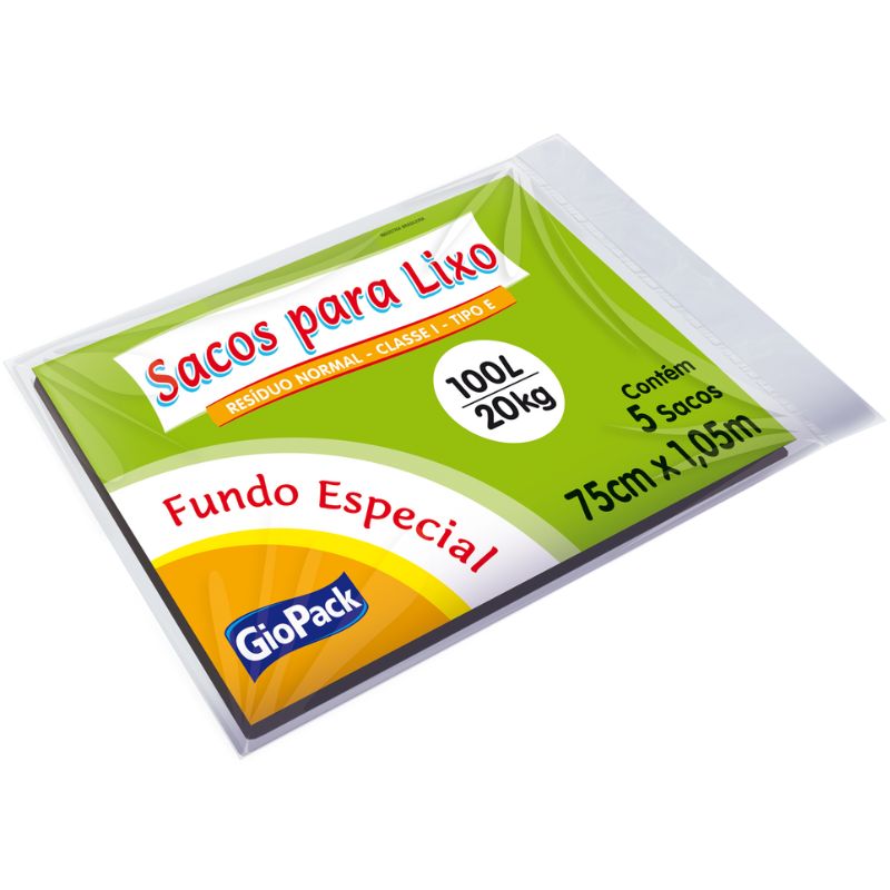 Saco para Lixo GIOPACK Fundo Especial 100L 5 unidades