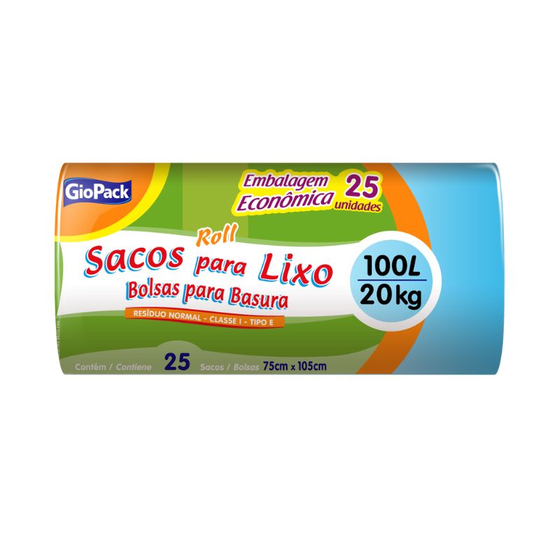 Saco para Lixo GioPack Roll 100L 25 unidades