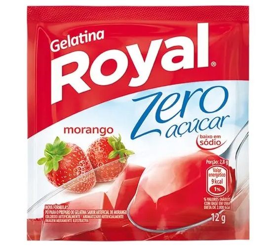 Gelatina em Pó Morango Zero Açúcar Royal Pacote 12g