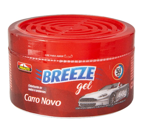 Odorizador de Autos e Ambientes em Gel Carro Novo Proauto Breeze Pote 60g