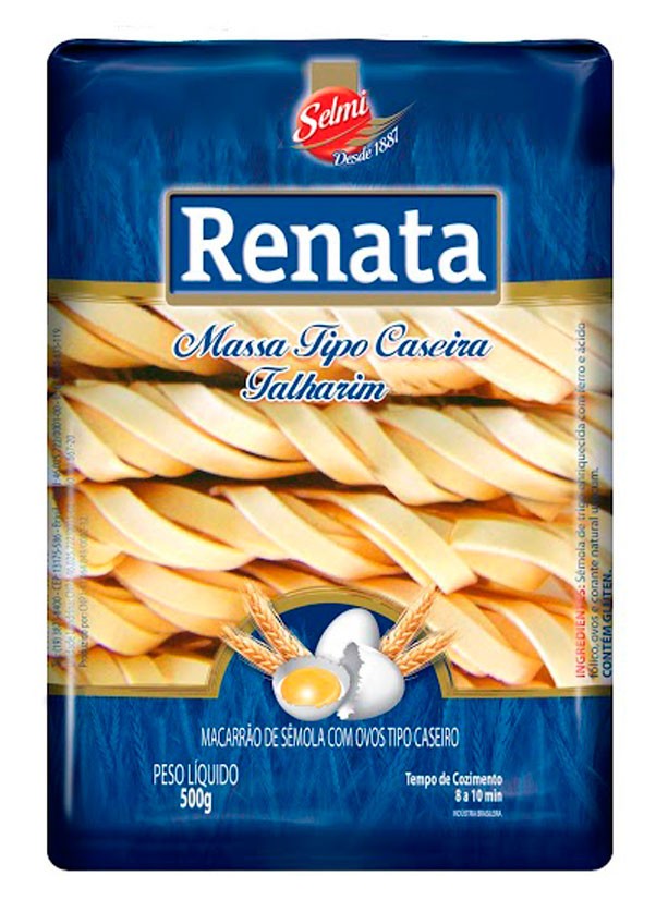 Macarrão de Sêmola com Ovos Caseiro Talharim 1 Renata Pacote 500g