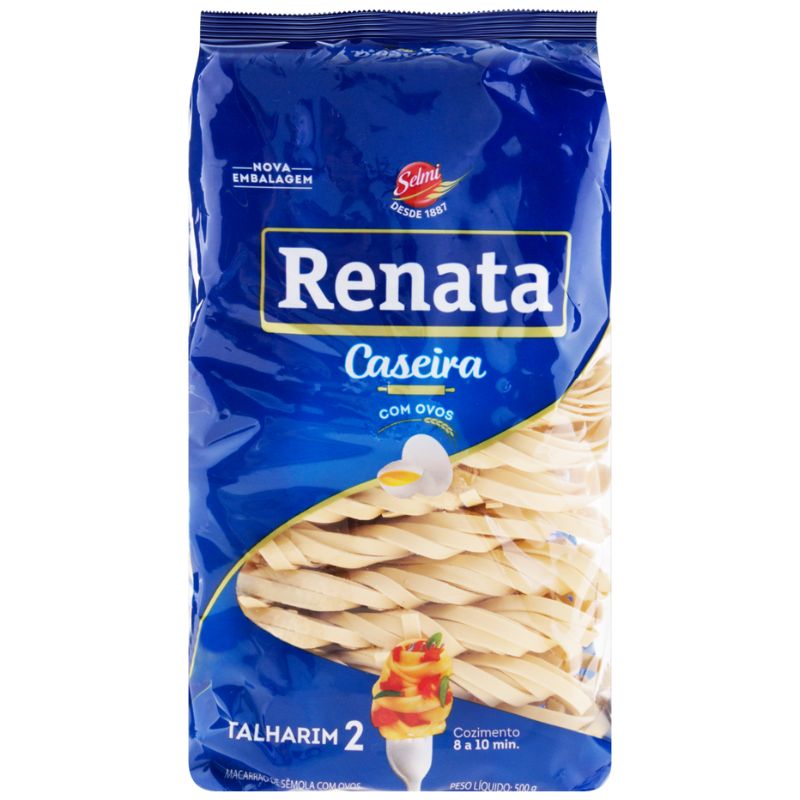 Macarrão de Sêmola com Ovos Caseiro Talharim 2 Renata Pacote 500g